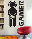 Gaming Gamer Wall Sticker Video Game Art Wallpaper Joystick Vinyl Wall Decal for Boys Room Play Room Decoration