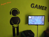 Gaming Gamer Wall Sticker Video Game Art Wallpaper Joystick Vinyl Wall Decal for Boys Room Play Room Decoration