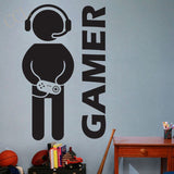 Gaming Gamer Wall Sticker Video Game Art Wallpaper Joystick Vinyl Wall Decal for Boys Room Play Room Decoration